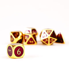 FanRoll  Dice Set Gold with Purple Enamel (7) 0680599383274