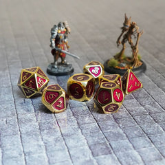 FanRoll  Dice Set Gold with Purple Enamel (7) 0680599383274