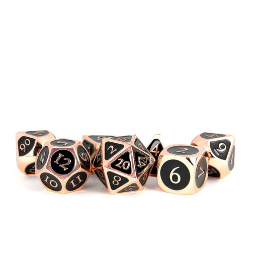 FanRoll  Dice Set Antique Copper with Black Enamel (7) 0680599383281