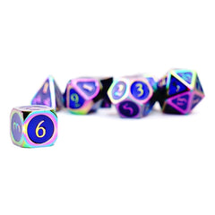FanRoll  Dice Set Rainbow with Blue Enamel (7) 0680599383304