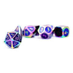 FanRoll  Dice Set Rainbow with Blue Enamel (7) 0680599383304