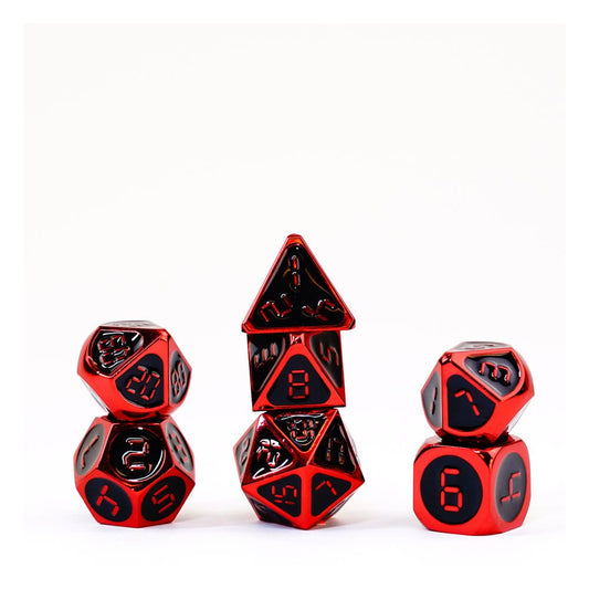 FanRoll  Dice Set Red with Black Enamel (7) 0680599383557