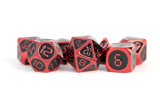 FanRoll  Dice Set Red with Black Enamel (7) 0680599383557