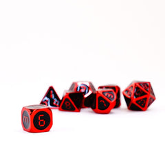 FanRoll  Dice Set Red with Black Enamel (7) 0680599383557