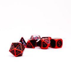 FanRoll  Dice Set Red with Black Enamel (7) 0680599383557