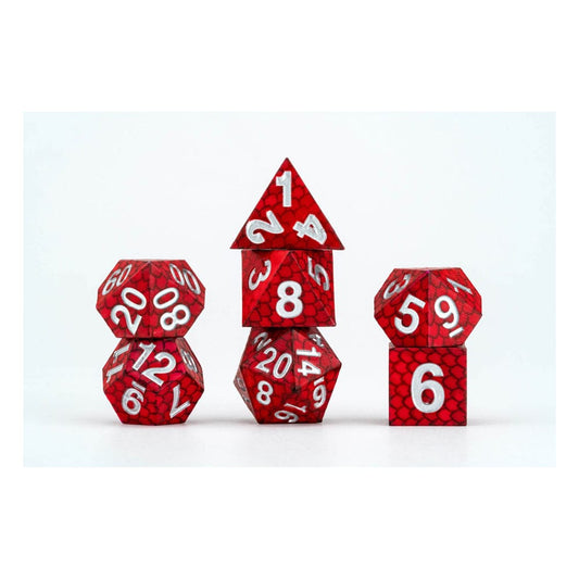 Dragon Storm Sharp Edge Silicone Dice Set Red Dragon Scales (7) 0687700234265