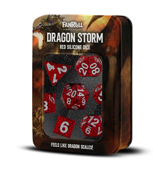 Dragon Storm Sharp Edge Silicone Dice Set Red Dragon Scales (7) 0687700234265