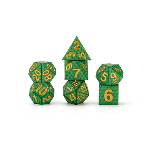 Dragon Storm Sharp Edge Silicone Dice Set Green Dragon Scales (7) 0687700234272
