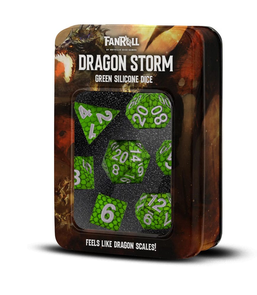 Dragon Storm Sharp Edge Silicone Dice Set Green Dragon Scales (7) 0687700234272