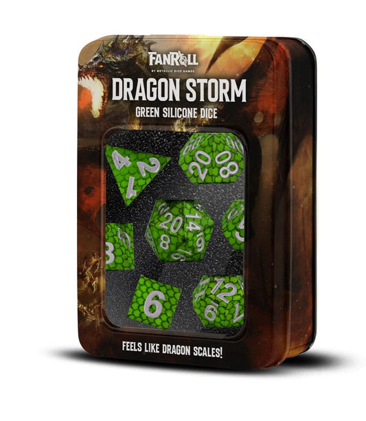 Dragon Storm Sharp Edge Silicone Dice Set Green Dragon Scales (7) 0687700234272