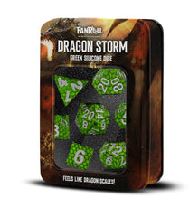 Dragon Storm Sharp Edge Silicone Dice Set Green Dragon Scales (7) 0687700234272