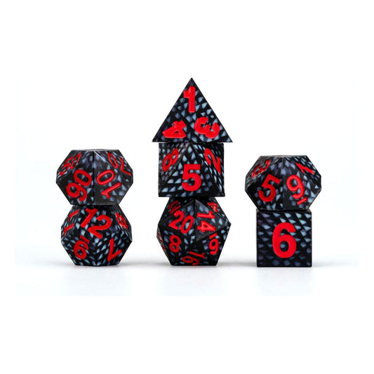 Dragon Storm Sharp Edge Silicone Dice Set Black Dragon Scales (7) 0687700234289