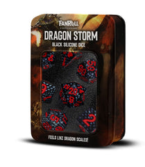 Dragon Storm Sharp Edge Silicone Dice Set Black Dragon Scales (7) 0687700234289