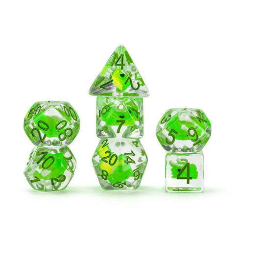 Dragon Storm Inclusion Dice Set Green Dragon (7) 0687700234302