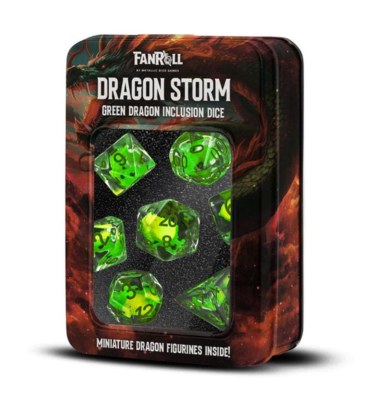 Dragon Storm Inclusion Dice Set Green Dragon (7) 0687700234302