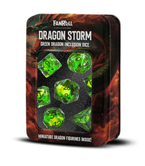 Dragon Storm Inclusion Dice Set Green Dragon (7) 0687700234302