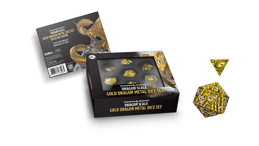 Dungeons & Dragons Premium Metal Dice Set Dragon Scale Gold (7) 0687700235484