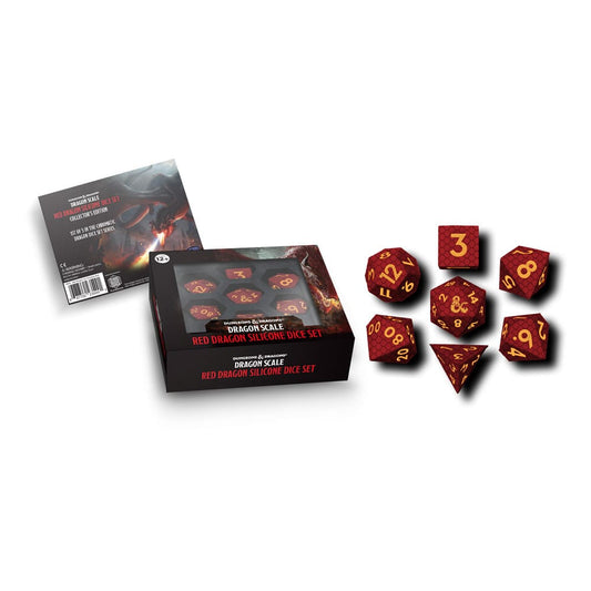 Dungeons & Dragons Premium Silicon Dice Set Dragon Scale Red (7) 0687700235491