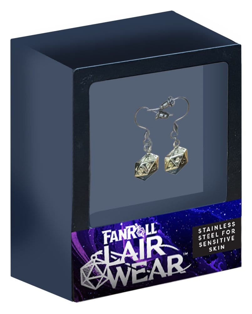Lair Wear Dice Earrings D20 Gold Metal 0605468413234
