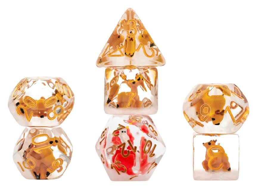 Christmas Resin Dice Set Reindeer & Santa 0605468226537