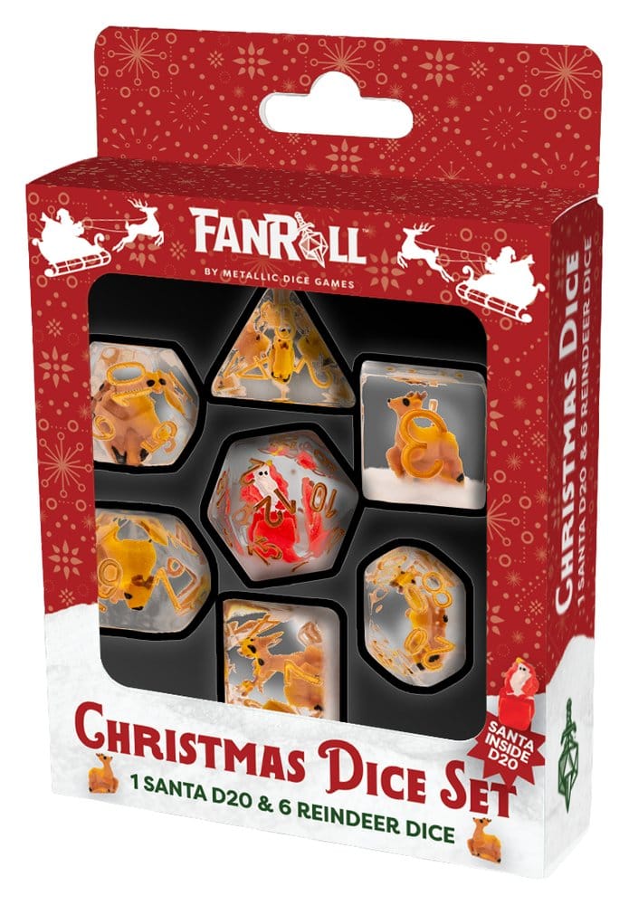 Christmas Resin Dice Set Reindeer & Santa 0605468226537