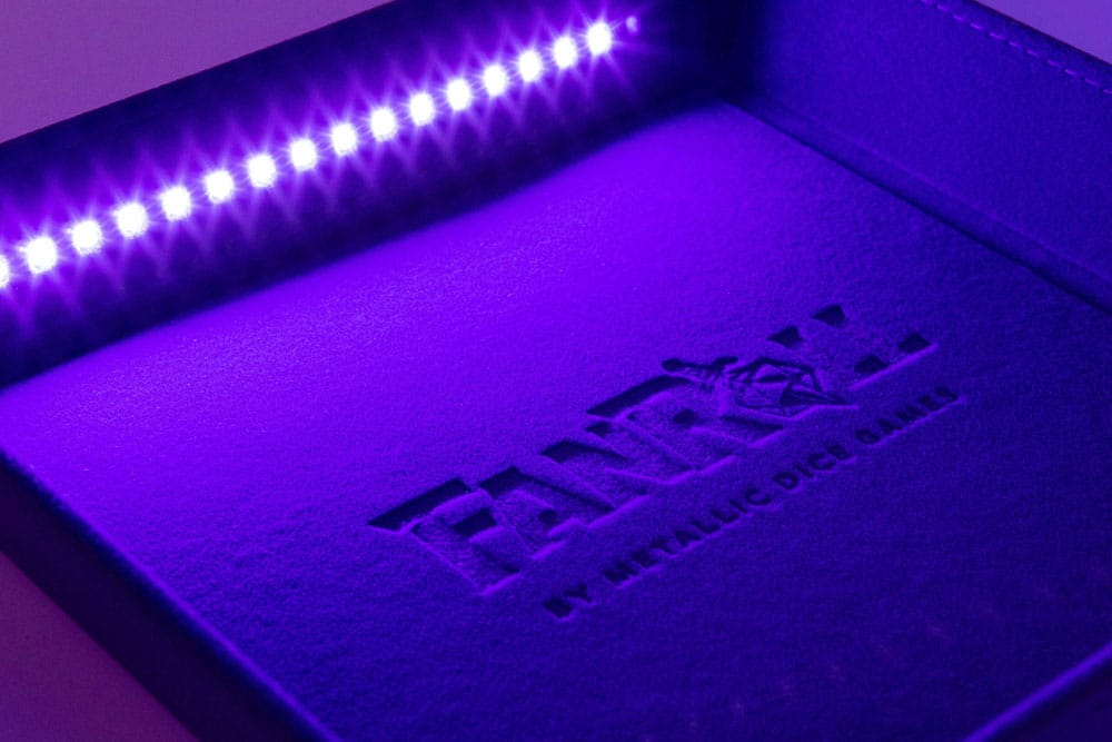 FanRoll Shadowlight Folding Blacklight Dice Tray Black 0687700232650