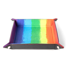 FanRoll Folding Dice Tray Velvet Watercolor Rainbow 0680599383465