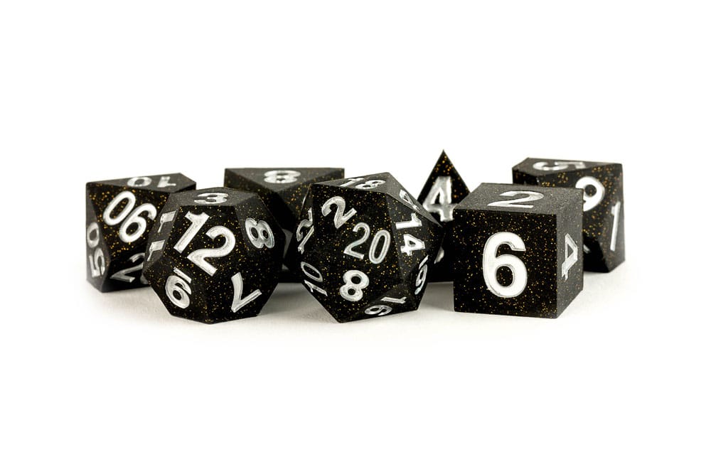 FanRoll Sharp Edge Silicone Dice Set Gold Scatter (7) 0687700231219