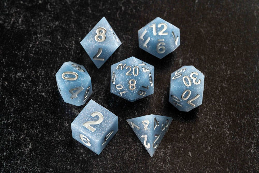 FanRoll Sharp Edge Silicone Dice Set Volcanic Soot (7) 0687700231233