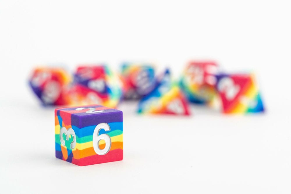 FanRoll Sharp Edge Silicone Dice Set Rainbow (7) 0687700232605