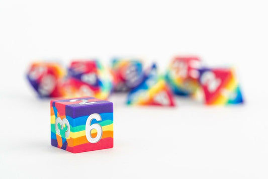 FanRoll Sharp Edge Silicone Dice Set Rainbow (7) 0687700232605