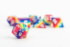 FanRoll Sharp Edge Silicone Dice Set Rainbow (7) 0687700232605