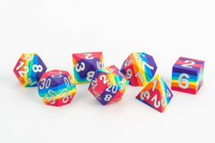 FanRoll Sharp Edge Silicone Dice Set Rainbow (7) 0687700232605