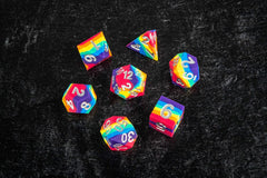 FanRoll Sharp Edge Silicone Dice Set Rainbow (7) 0687700232605