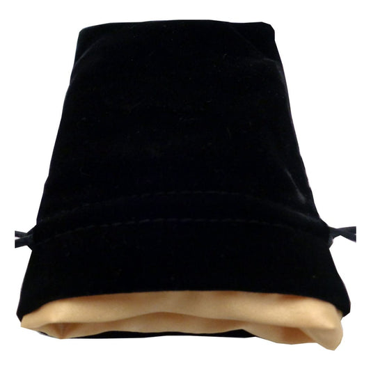 FanRoll Dice Bag Velvet Black with Gold Satin Small 0852678888554