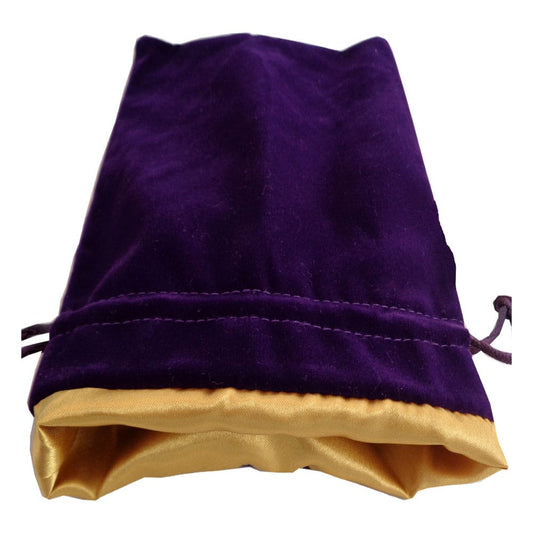 FanRoll Dice Bag Velvet Purple with Gold Satin Small 0852678888578