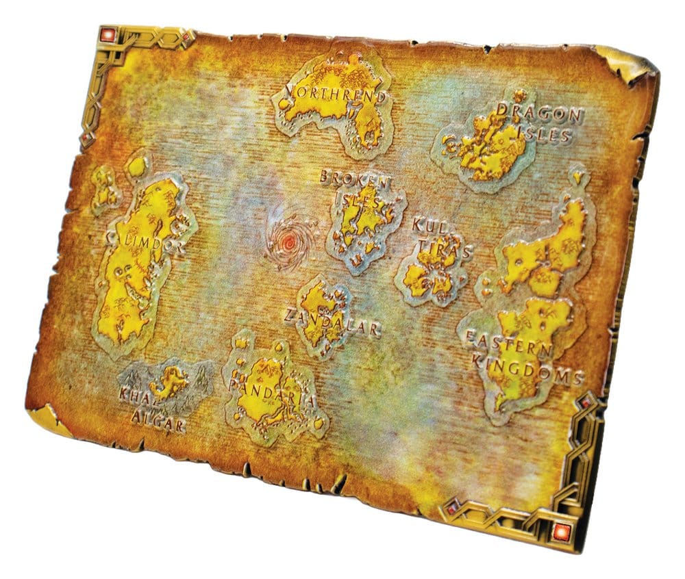 World of Warcraft Replica Metal Map of Azeroth Limited Edition 12 x 18 cm 5060948299787