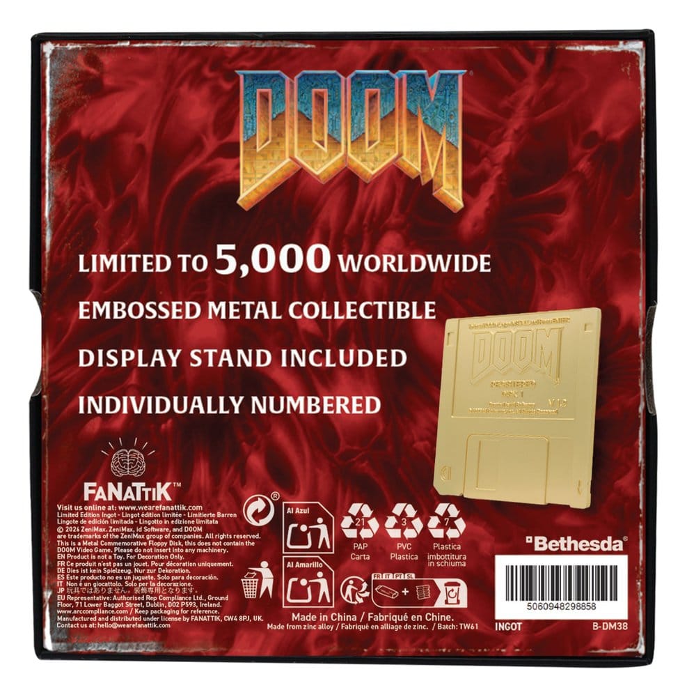 Doom Replik Floppy Disk Gold Plated Limited Edition      5060948298858