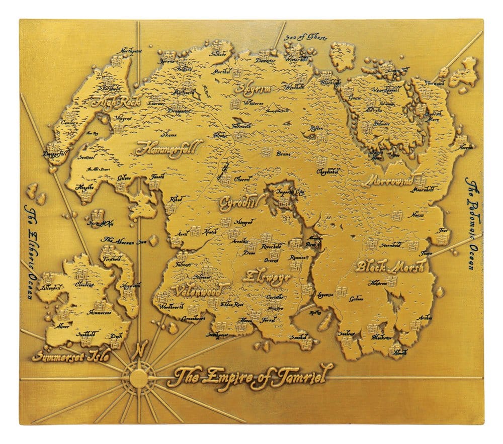 The Elder Scrolls Replica Metal Map of Tamriel Limited Edition 15 x 13 cm 5060948293686