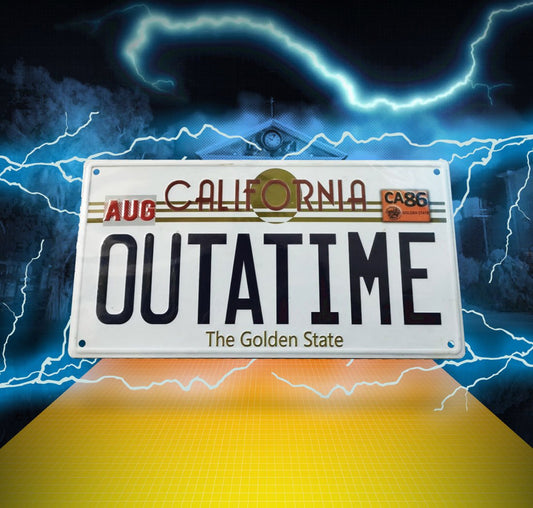 Back To The Future Metal Sign ´Outatime´ DeLorean License Plate 5060662463921