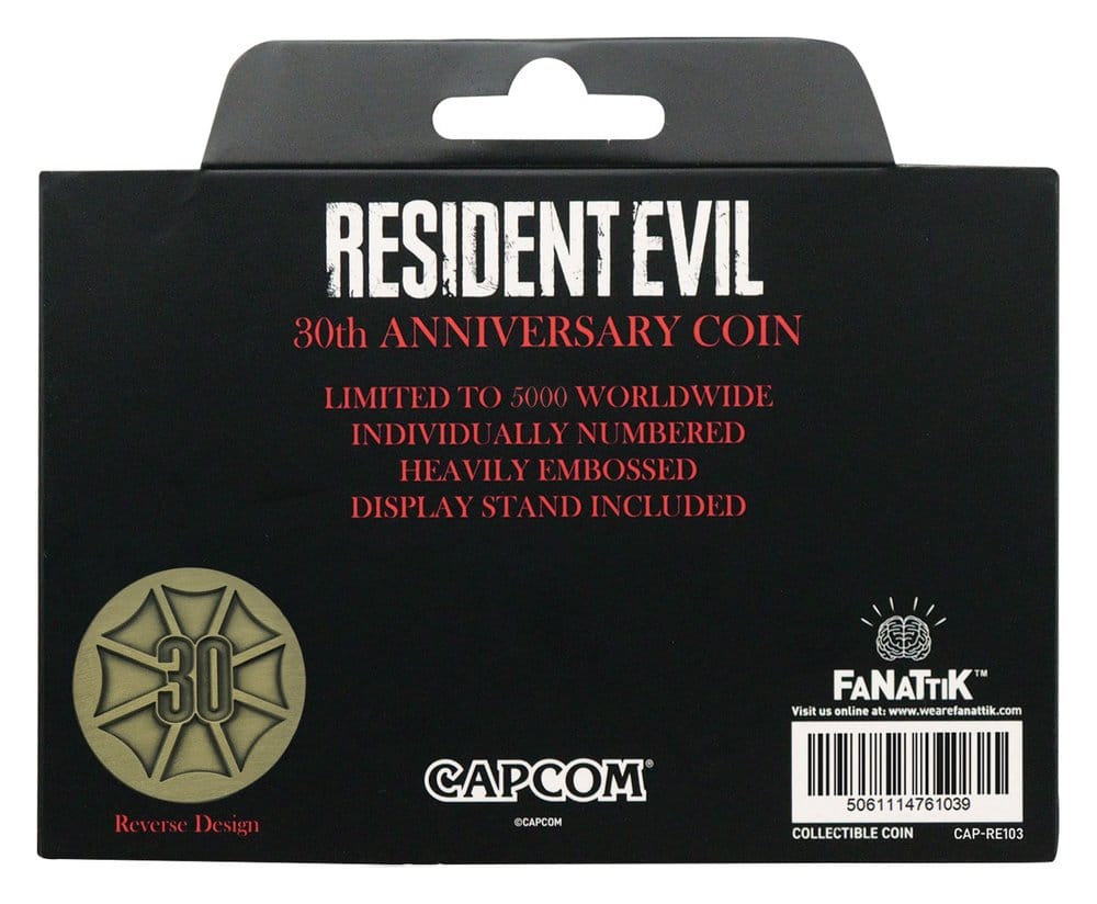 Resident Evil Collectable Coin 30th Anniversary Antique Brass 5061114761039