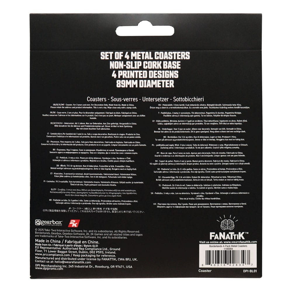Borderlands Coaster 4-Pack  0840316428347