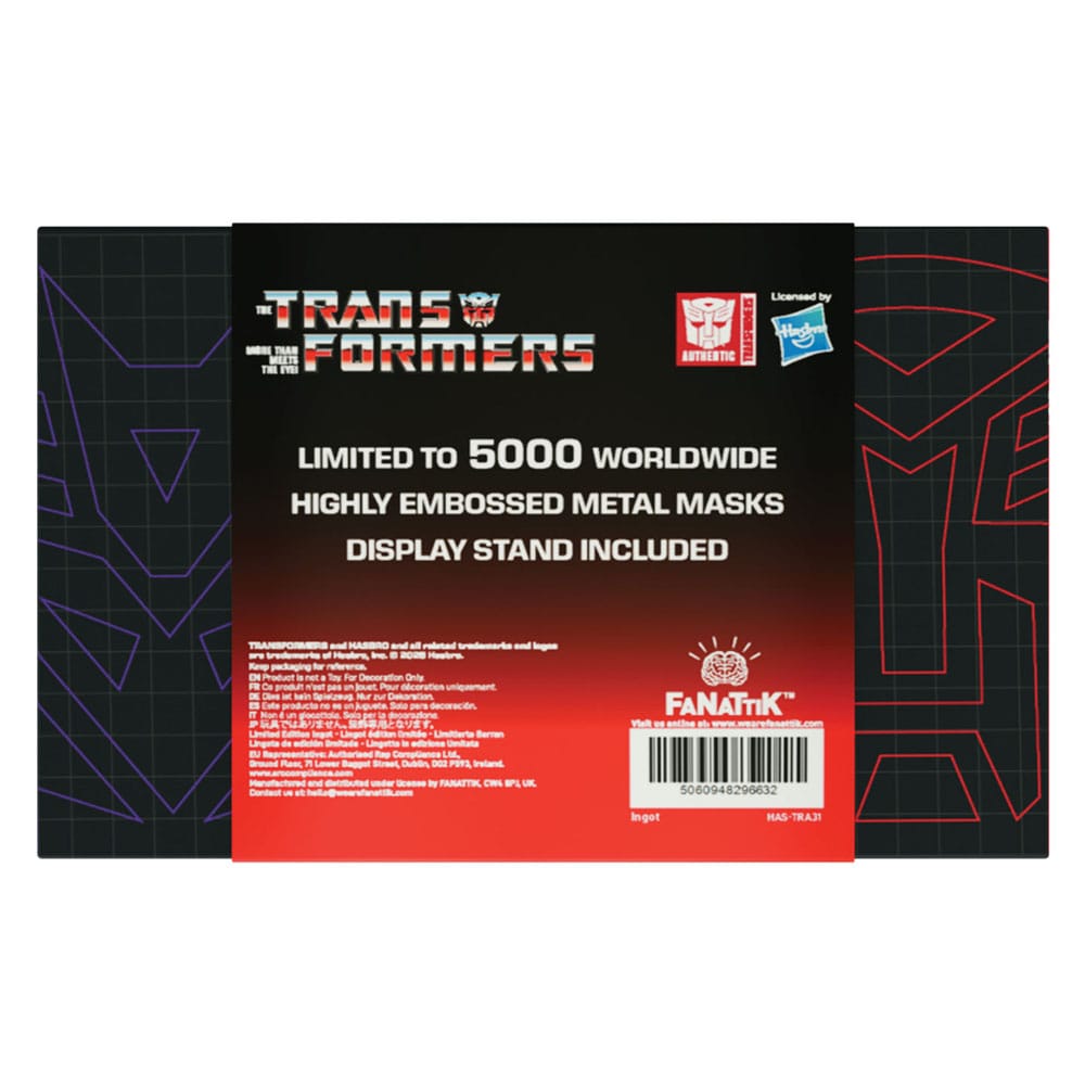 Transformers Replica Set of 2 Helmets Optimus Prime & Megatron Limited Edition 5060948296632