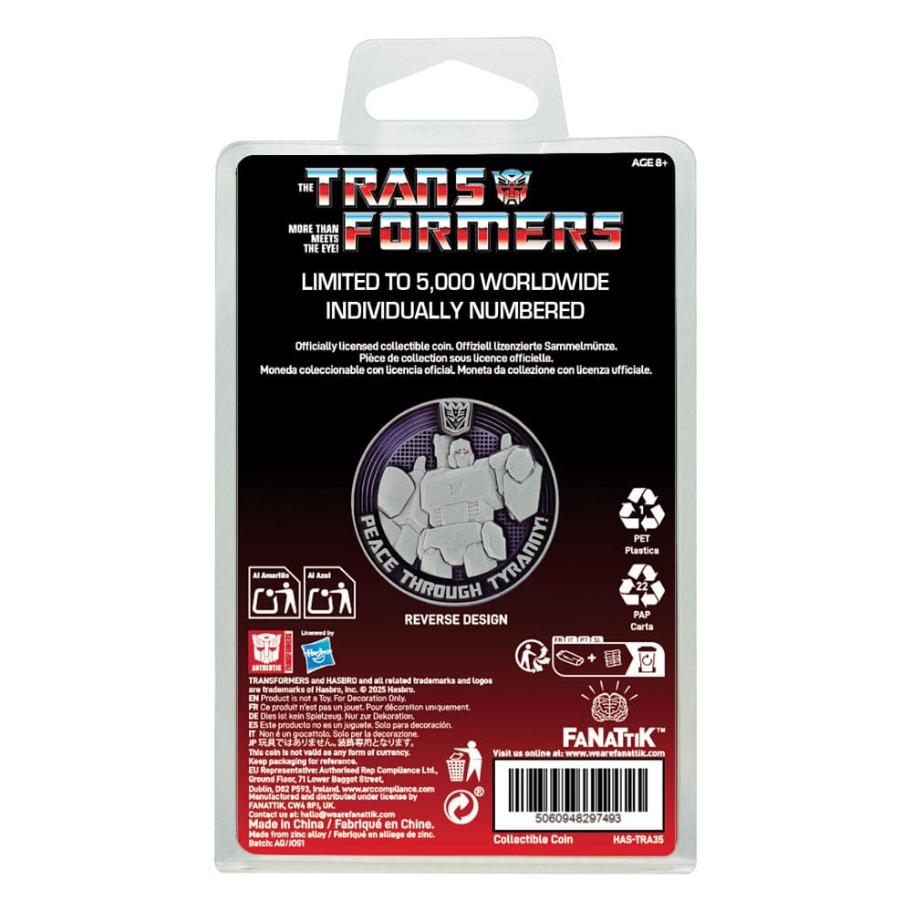 Transformers Generation 1 Collectable Coin G1 Autobots vs Decepticons Limited Edition 4 cm  5060948297493