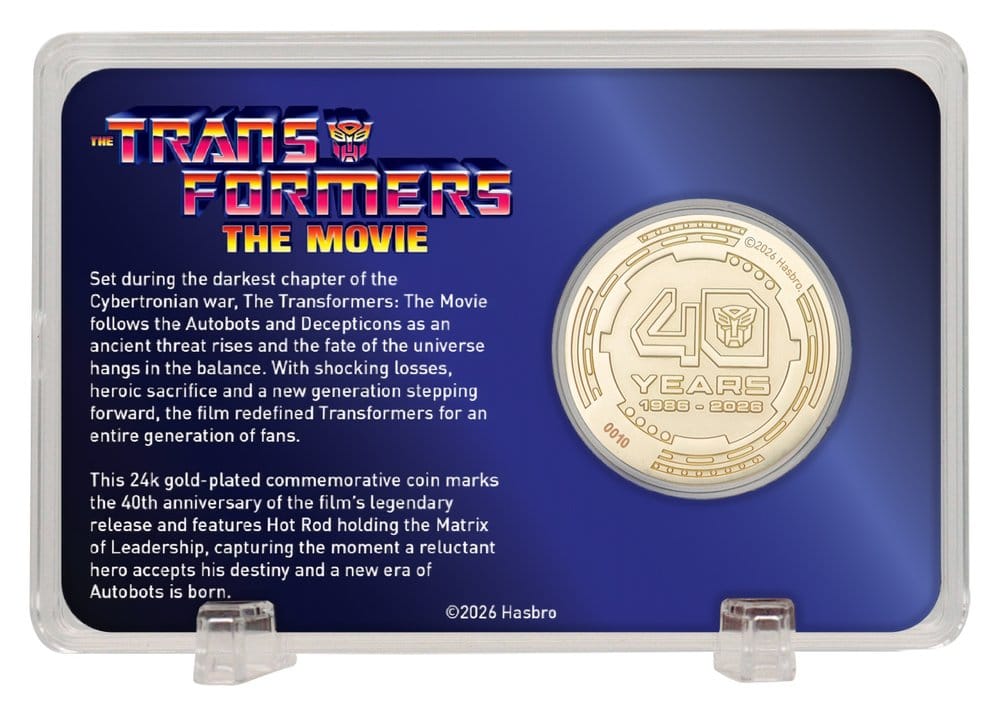 Transformers Collectable Coin The Movie 40th Anniversary Limited Edition 24k Gold Plated 5061114760933