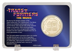 Transformers Collectable Coin The Movie 40th Anniversary Limited Edition 24k Gold Plated 5061114760933