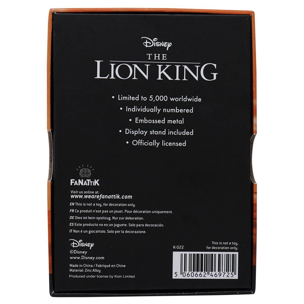 The Lion King Ingot Limited Edition 5060662469725