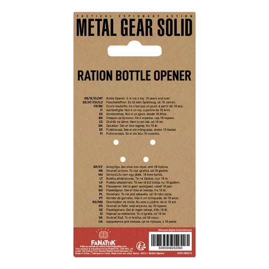 Metal Gear Solid Bottle Opener Solid Ration 8 cm 5060948293594