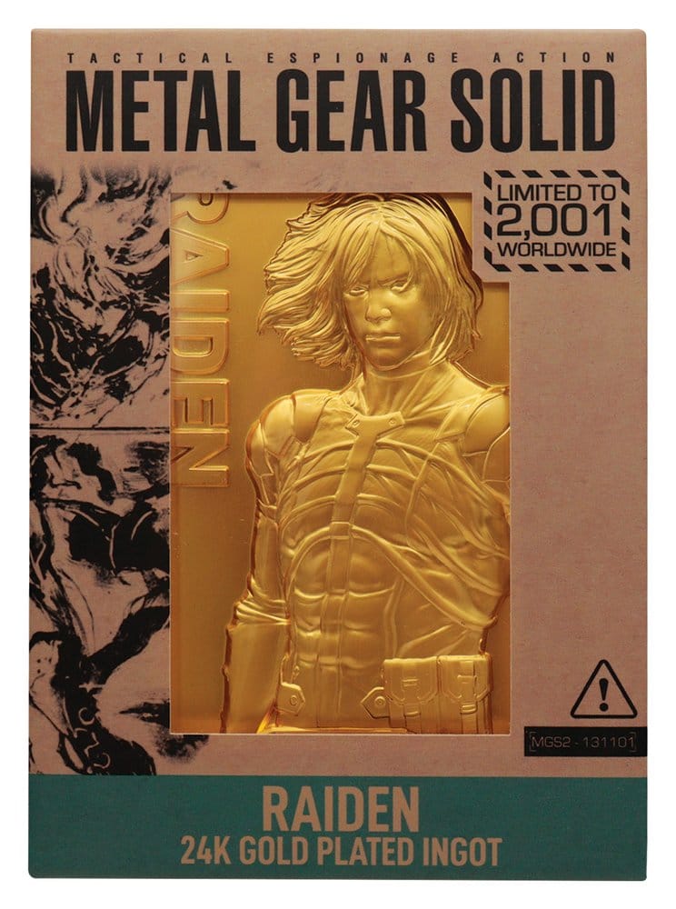 Metal Gear Solid 2 Ingot Raiden 24k Gold Plated Limited Edition  5060948298087