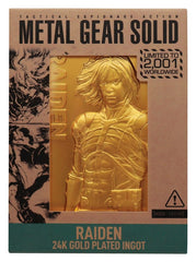 Metal Gear Solid 2 Ingot Raiden 24k Gold Plated Limited Edition  5060948298087